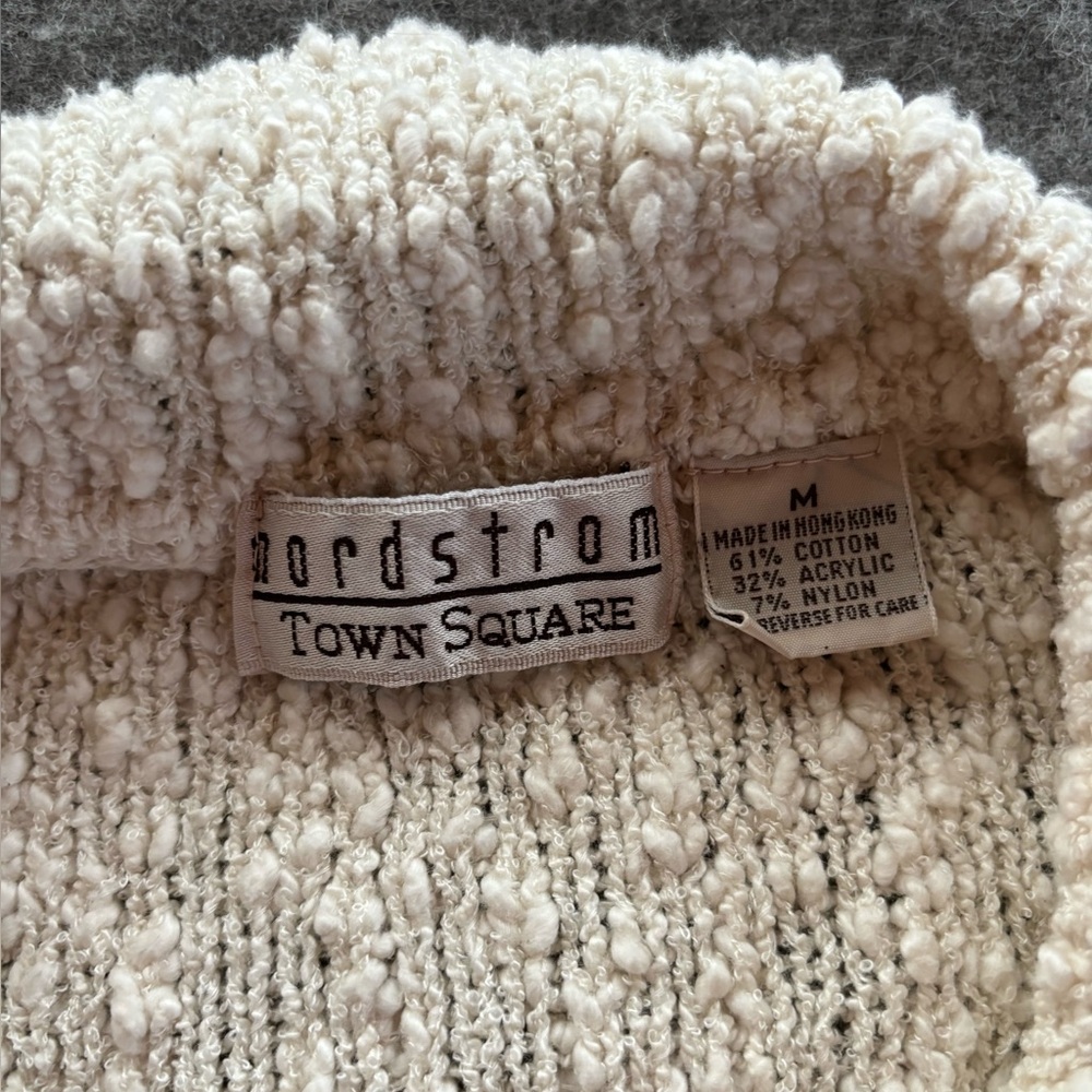 Vintage 80’s Cotton Boucle Cardigan - Picture 2 of 5